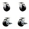Service Caster 4 Inch Glass Filled Nylon Swivel Caster Set with Roller Bearings 2 Brakes SCC SCC-20S420-GFNR-2-TLB-2 - alternate 1